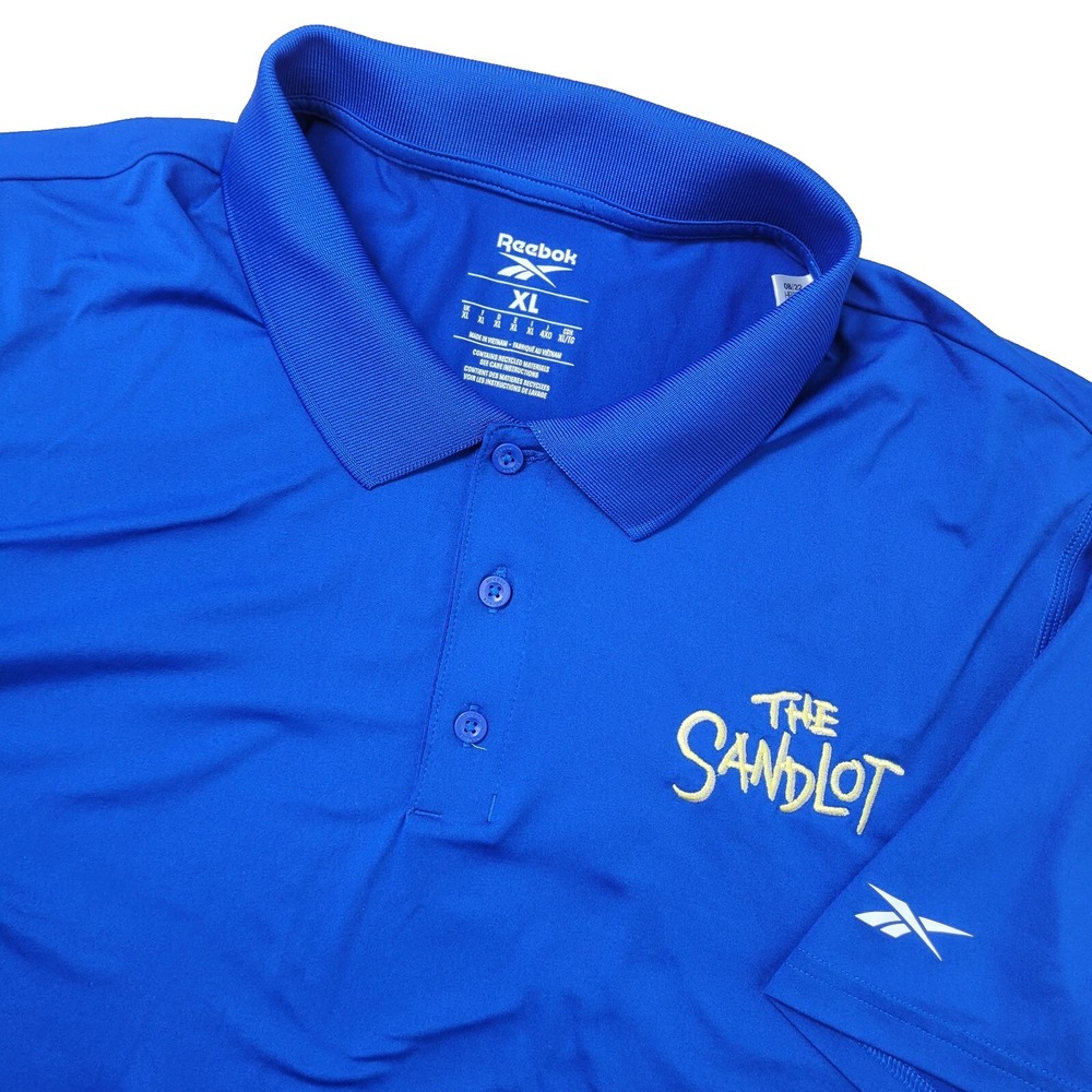 Reebok x The‎ Sandlot Mens XL Solid Blue Performance Stretch Polo Short Sleeve